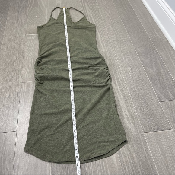 Monrow REVOLVE V Neck Racer Back Dress in Army Green Midi Ruched Bodycon S - Picture 12 of 12